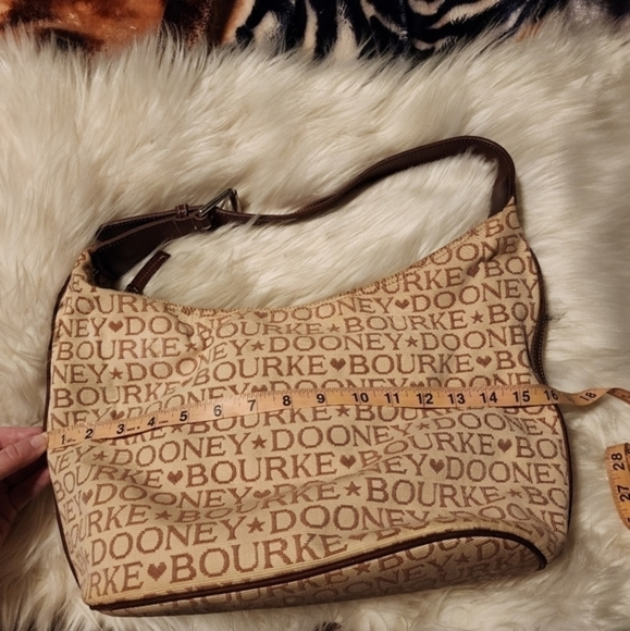 Dooney & Bourke Signature Cream Canvas Hobo Bag - Picture 14 of 16